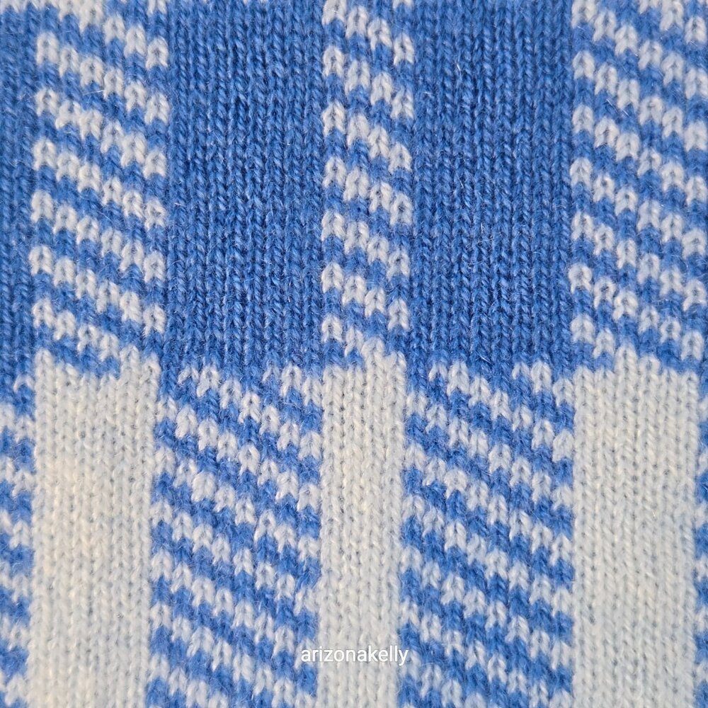 NWOT Hawico Cashmere Double Knit Blue & White Plaid Luxury Scottish Cashmere - Picture 11 of 13